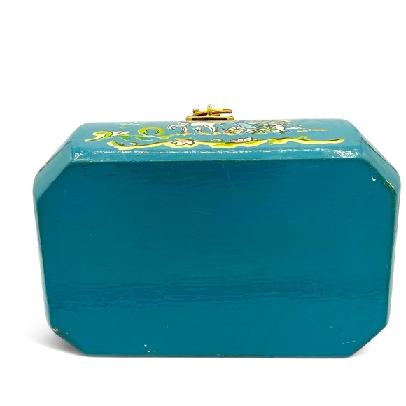 Vintage 1960's Decoupage Hand-Painted Wooden Purse - Picture 15 of 15